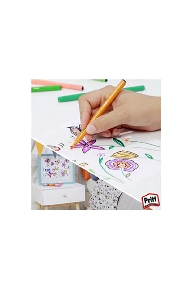 24 Renkli Keçeli Kalem Seti - 1. Sınıf Kalite, Yıkanabilir, Standart Boy, Çizim ve Boyama için